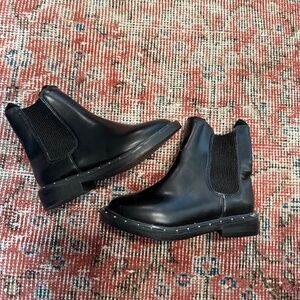 Zara Kids Black Leather Chelsea Ankle Boots EU 27